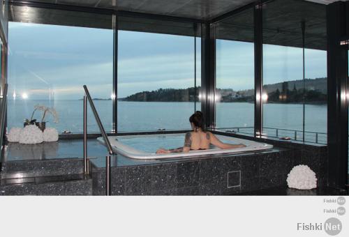 В Marina Bay Sands лучше любой ванной комнаты бассейн на крыше, насколько помнится на 51 этаже. А еще вот вам Farris Bad в Норвегии:





Но лучше всего - горячие источники в Исландии - с ними никакие ванные/бассейны не сравняться!