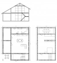 Потенциальных покупателей в Кащенко!
У меня на весну в планах стройка
Проект делал сам.
Канадский каркасник
Смета - 25 килобаксов
Это изначальный набросок по этажам