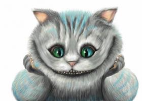 Сразу пришло на ум- Улыбка как у Чеширского кота.