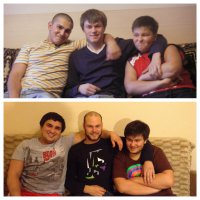 Я с братишками,до и после 7 лет)