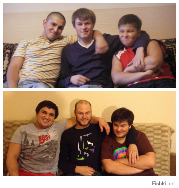 Я с братишками,до и после 7 лет)