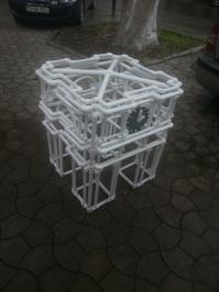 у нас в кишиневе проходил конкурс "мастер года", так вот я сделал копию триумфальной арки в масштабе.  высота 90 см. на трубы потратил около 100 баксов.  занял 4-е место из 165. стоимость подарков превысила стоимость арки))