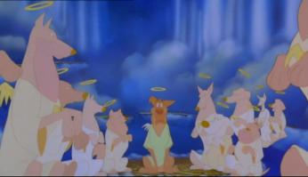 Напомнило мультфильм...Все псы попадают в рай.