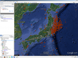 Посмотрел активность Йеллоустона на Гугл Земля - не впечатлило...хотя отметил активность в зоне разлома Сан-Андреас (Калифорния).
Ну и крутанул карту и случайно попал на Японию...
И прям проблема взрыва Йеллоустона, по сравнению с судьбой японцев ...на мой взгляд на второй план отходит.
Уж как то сильно их сегодня трясет.