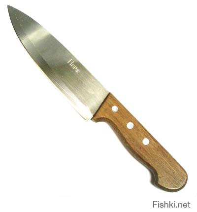 Нож! Кухонный! Длина лезвия не ограничена! Применяется на кухне (обычно)!
По статистике, большая часть убийств происходит именно этим оружием!