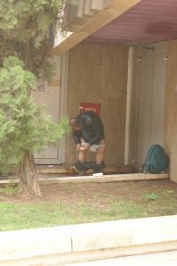 Центр Ниццы, там бомжей немало.