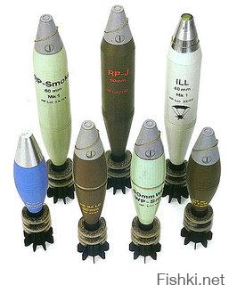 На Западе состоят на вооружении разработанные после войны ротные минометы калибра 60мм и менее. Напр., в США это М224, во Франции МО-60-63, Коммандо, и т. д. Дальность стрельбы таких 60мм минометов достигает 4-5км, к ним разрабатываются новые мины повышенной эффективности и увеличенной массы (с 1,7 до 2,25кг) и модульные заряды. В Израиле ( тоже западная страна, хоть и расположена на Востоке) имеется 52мм миномет IMI, в Англии---51мм.