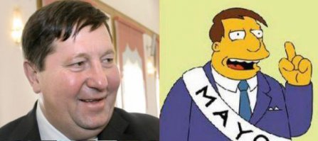 Мэр не похож, а вот Михальчук И.Ф. в годы работы мэром г.Якутска (1998-2007) был в точь-точь Квимби :)
В те времена мультфильм был особо популярен, и мы его только так и называли :)