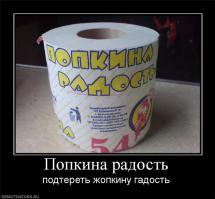 Жопу можно и газетой вытирать.