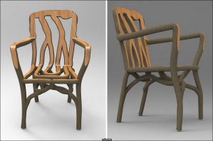 этот стул и стол, сделаны в графическом редакторе, как многие поняли, а по факту кривая табуретка на тонки ножках. Короче нужно пару жизней, чтобы приноровиться к такому производству