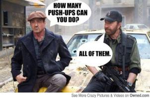 "-Сколько отжиманий сможешь сделать? - Все."