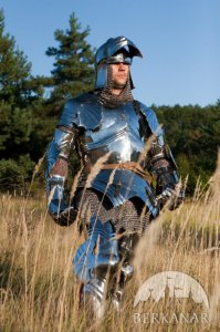 зачем мелочиться? вот этот доспех защитит от ударов топоров, булав мечей))))