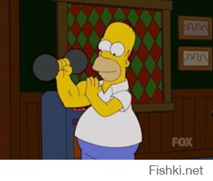 Тему только одной прокаченной руки даже в Симпсонах упомянули: там Гомер так же побеждал на сорвенованиях.