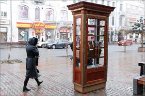В Красноярске давно такой шкаф стоит с книгами. Не так оригинально, конечно, как из стволов деревьев, но все же.
