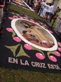 Ах, что-то потянуло на воспоминания. Выложу-ка я фотки с праздника цветов в Оротаве. Все картины сделаны из лепестков цветов. А на последней фотке - те самые девушки в кокошниках: