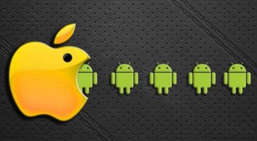 Василий Коровин,вот вам пару примеров,так сказать.А по сути вопроса.Apple-торговое имя производителя персональных и планшетных компьютеров,аудиоплееров,смартфонов.Работает на системе IOS,почти полностью зависит от предустановленных заводских параметров.Android-операционная система для смартфонов,планшетных компьютеров, электронных книг, цифровых проигрывателей, наручных часов, игровых приставок, нетбуков, смартбуков и т.п.Установлена на устройсвах различных брендов.Причём система гибкая,в отличии от IOS(Apple),полностью контролируема пользователем или установленными приложениями и,при наличии определённого опыта,видоизменяема.А потому,если можно так выразиться,круче.В двух словах-как то так...