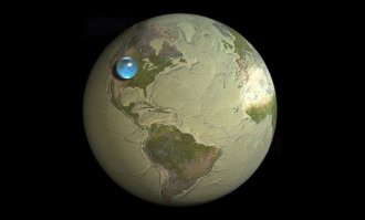 Модель ну очень грубая... на самом деле все ближе к этой картинке
Соотношение суши и воды: