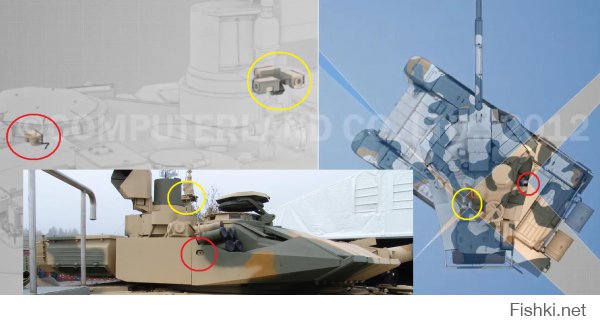 Я сильно сомневаюсь что камеры будут установлены прямо в корме танка где больше всего грязи и пыли. У Т90МС часть панорамных камер вообще над башней.