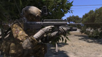 В arma3 нет автомата АК. То что изображено на картинке это пользовательская  модификация. Стандартное для видео игр противостояние АК vs М16 в Арма 3 выглядит как НАТОвские MX 6.5mm vs 6.5 mm Katiba (см фотку ниже). 

Вместо battlefield bad company 2 изображен фрагмент из игры battlefield bad company 2 Vietnam (DLC).