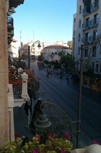 скучаю по Иерусалиму и, вообще, по Израилю - это интересная страна, своеобразная, совершенно отличная от России. Я люблю свою родную Россию, но по Израилю я скучаю. Хотя, живя в другой стране я все равно буду скучать и любить Россию.

...Иерусалим - прекрасный город. Старая его часть - это мир религий, настоящий восток, а рынке которого ты можешь купить и специи, и ковры, а соседний продавец даст подержать на руках декоративного крольчонка, размером с полладони.
За стенами Старого Города - современный Иерусалим, город, который неизвестно когда спит - люди гуляют до пяти утра, уходят спать, а уже в семь утра город опять шумит... В шесть утра уже проходит первый скоростной трамвай по улице Яффо. Греет солнышко... потрясающий город!