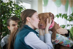 Выступление в доме для детей с ограниченными способностями.
Собака вынуждена любить людей,будем достойны этой любви
