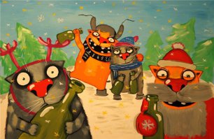 Котоматрицы  на Новый  год 