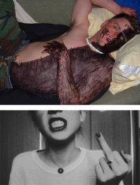 Жестоко прикололся над спящей подругой 