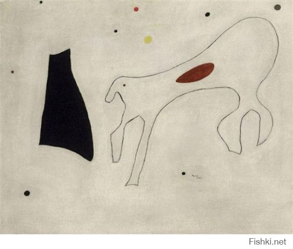 современное искусство такое современное -
вот, например Жоан Миро, картина СОБАКА — $2 200 000