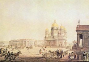 Рассмотрим не стыковки по датам строительства Исаакия.

Фото №1 вид Исаакиевской площади от Сената. 1820 г. 
Стоит собор! Ещё как СТОИТ!!!

Фото №2 А вот простая газетная вырезка
Присмотритесь к дате - 1817 г. 

Официальная версия говорит: Первая колонна была установлена 20 марта 1828 года.
А фраза (Фото №2) "Окончен в 1802 году" вызывает удивление, правда? Или стоял собор?
Продолжать выкладывать "весёлые картинки"?
Вот смотрите фото №3  Вид строящегося Исаакиевского собора в 1838 г. Литография с тоном. Ф. Бенуа, по оригиналу О. Монферрана.