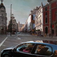 Техника  без спорно хороша! Нужно много работать, что бы добиться такого результата или мастерства. Этим картинам не хватает богатого сюжета, на мой взгляд, если бы был интересный сюжет- то было бы великолепно! А так смотреть каждый день на гигантское медовое лицо не интересно( в случае если его купят и повесят в гостинной)
Например вот так. Художник Modesto Trigo.