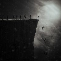 Депрессивненько.
Бле, не могу видео прикрепить, но вот эта фотка напомнила мрачненький мультик про никому ненужную войну, где рядовых скидывали с вышки, чтоб сфоткать труп)